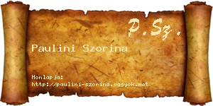 Paulini Szorina névjegykártya